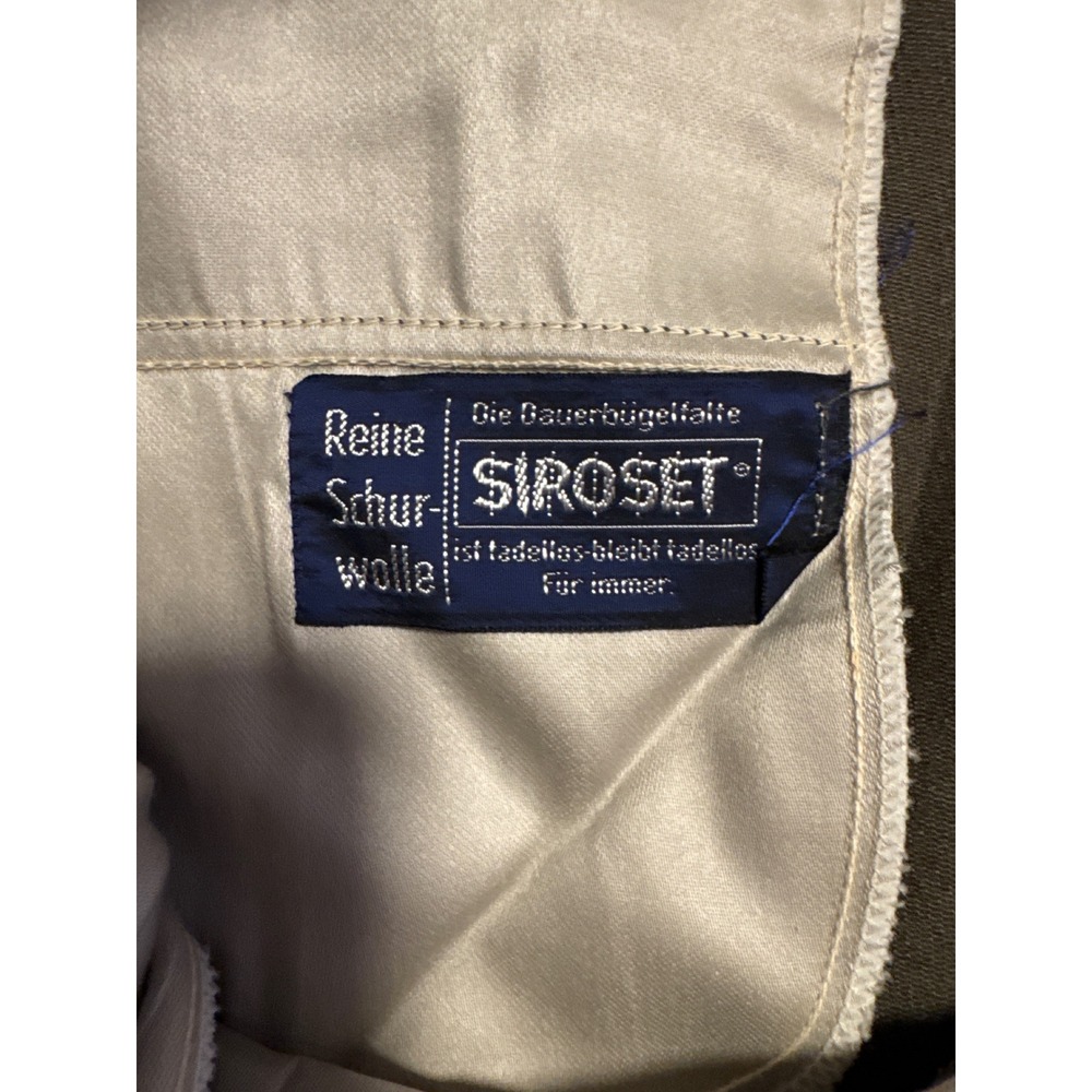 Siroset Trousers Mens 31x29 Olive Green Excellent Pure Virgin Wool Button Fly - Picture 3 of 7